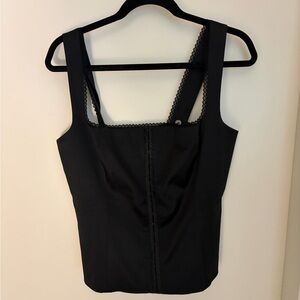 Reformation Black Top with Lace Detail